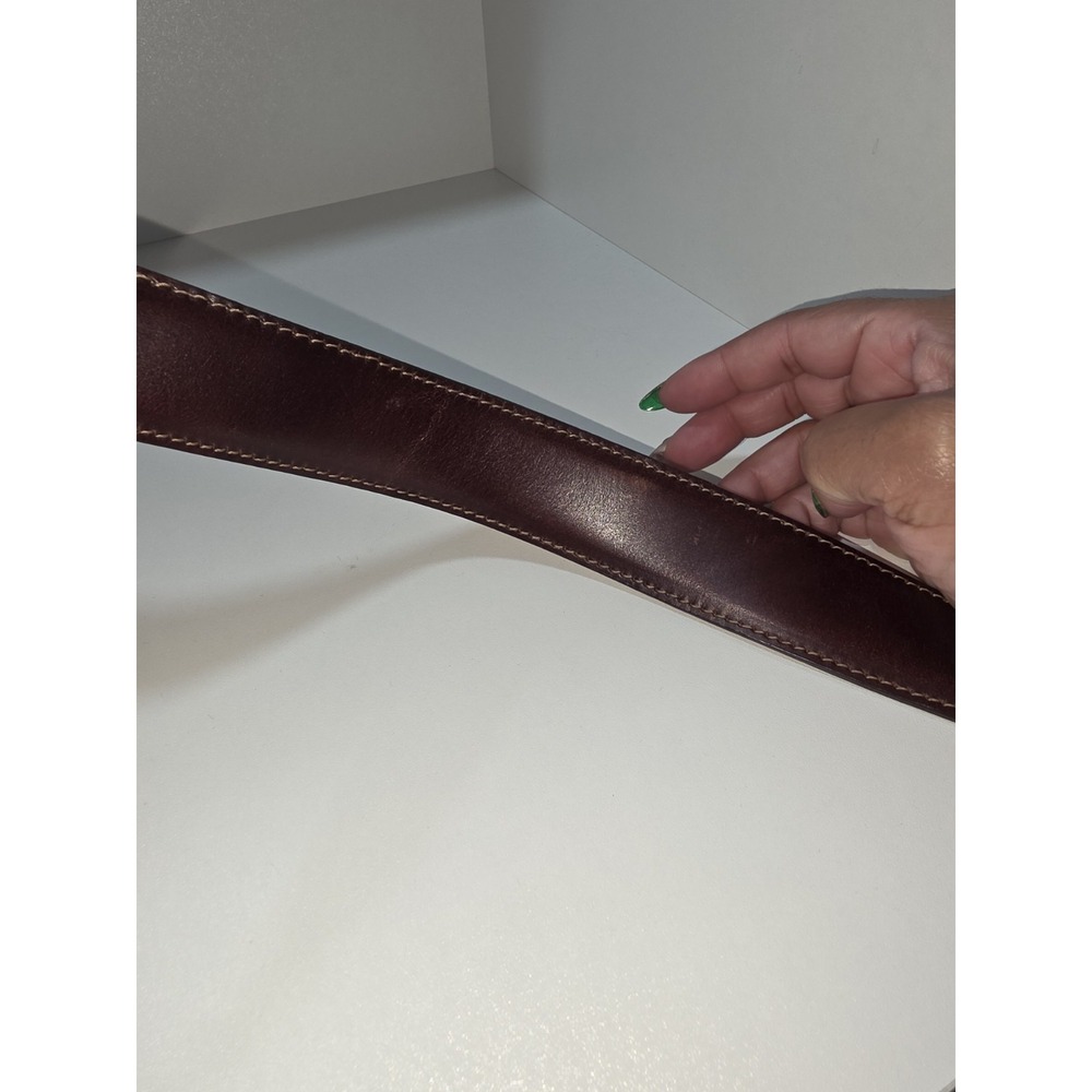 Fullum & Holt Style 06223 - Men's Brown Stitched Genuine Leather Belt-Sz 48/120 - Picture 8 of 10